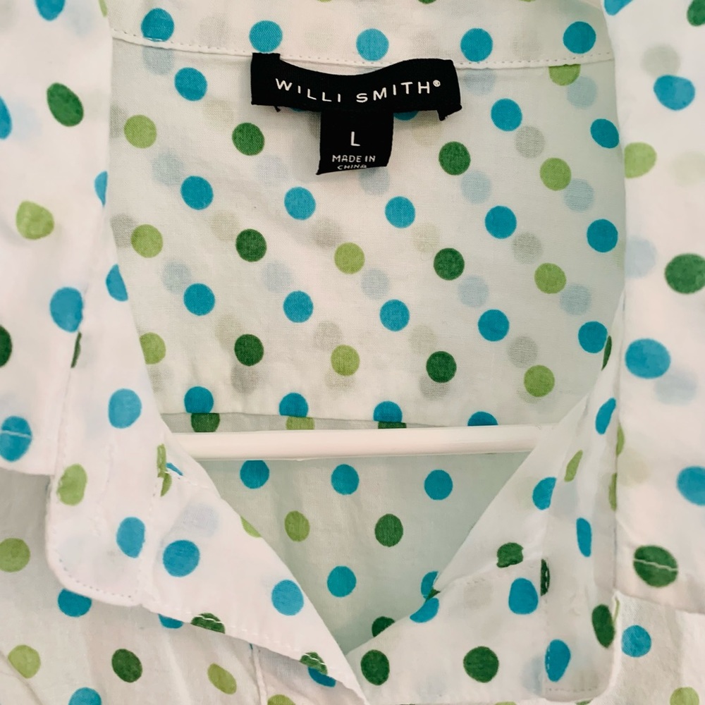 Willi Smith Polka Dot Button Down Top - image 6
